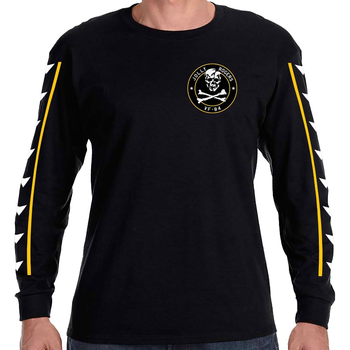 Jolly Rogers VF-84 Double Sided Long Sleeve Chevron Design Shirt