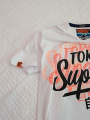 Men’s Superdry Surf Co Tokyo Oversized Fit T-Shirt White Size Medium