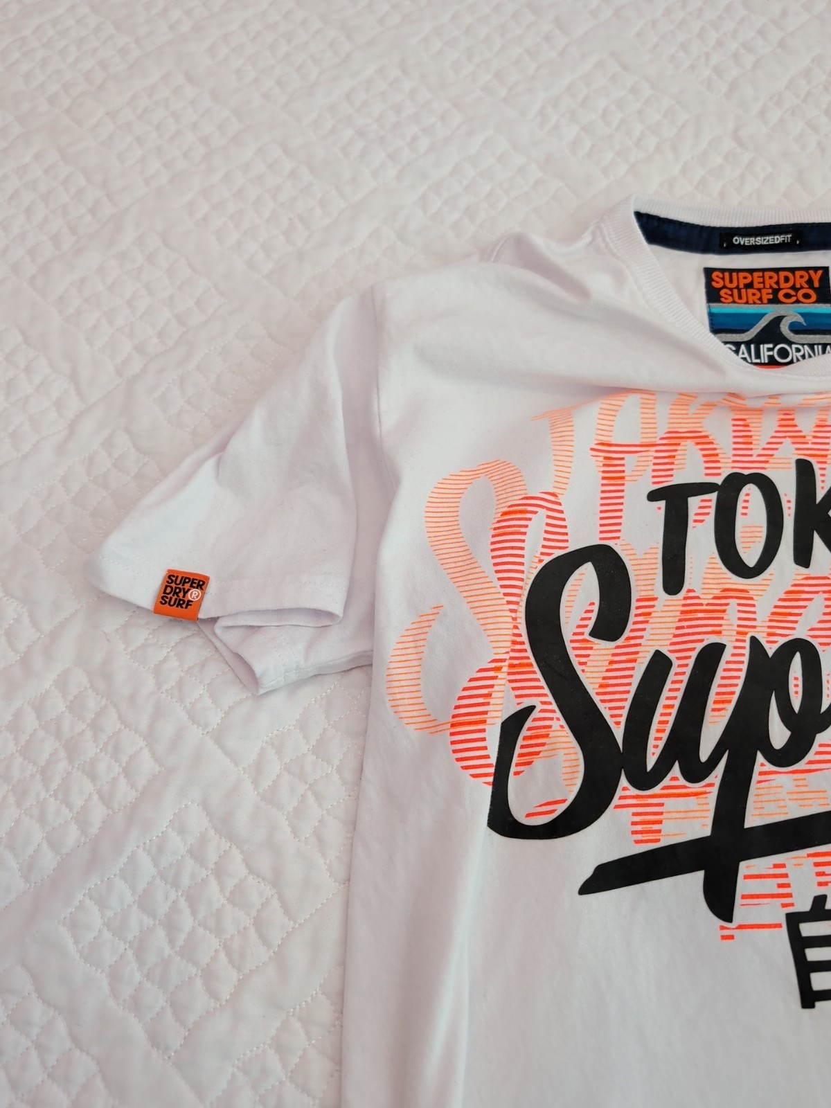 Men’s Superdry Surf Co Tokyo Oversized Fit T-Shirt White Size Medium gallery