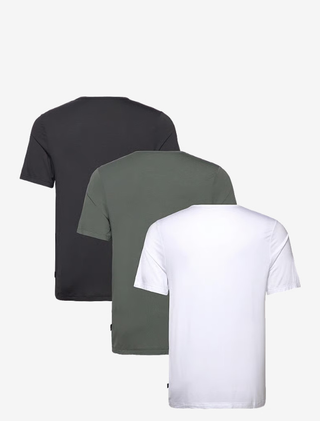 Mens T-Shirts BOSS Multicoloured 3 Pack Viscose Short Sleeve – Size M