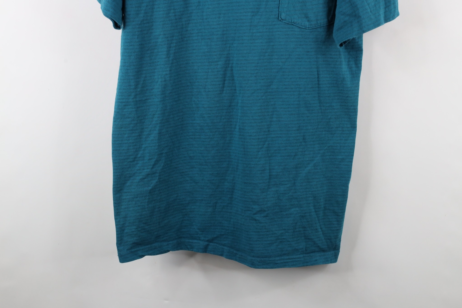 Vintage 90s Streetwear Mens Large Faded Blank Striped Pocket T-Shirt Cotton USA gallery