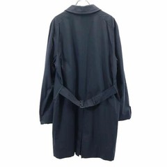 Burberry British Made Navy Collar Coat Wool Blend Men L Waist Belt Used