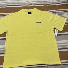 Pacsun Yellow Solid Crew Neck Short Sleeve T-Shirt L Palm Springs Embroidered