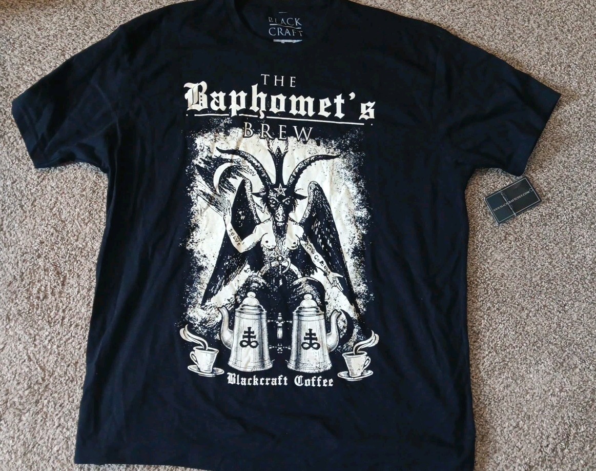 NWT Black Craft Cult Shirt 2XL Baphomet Brew Coffee Satanic Goat Goth Punk gallery