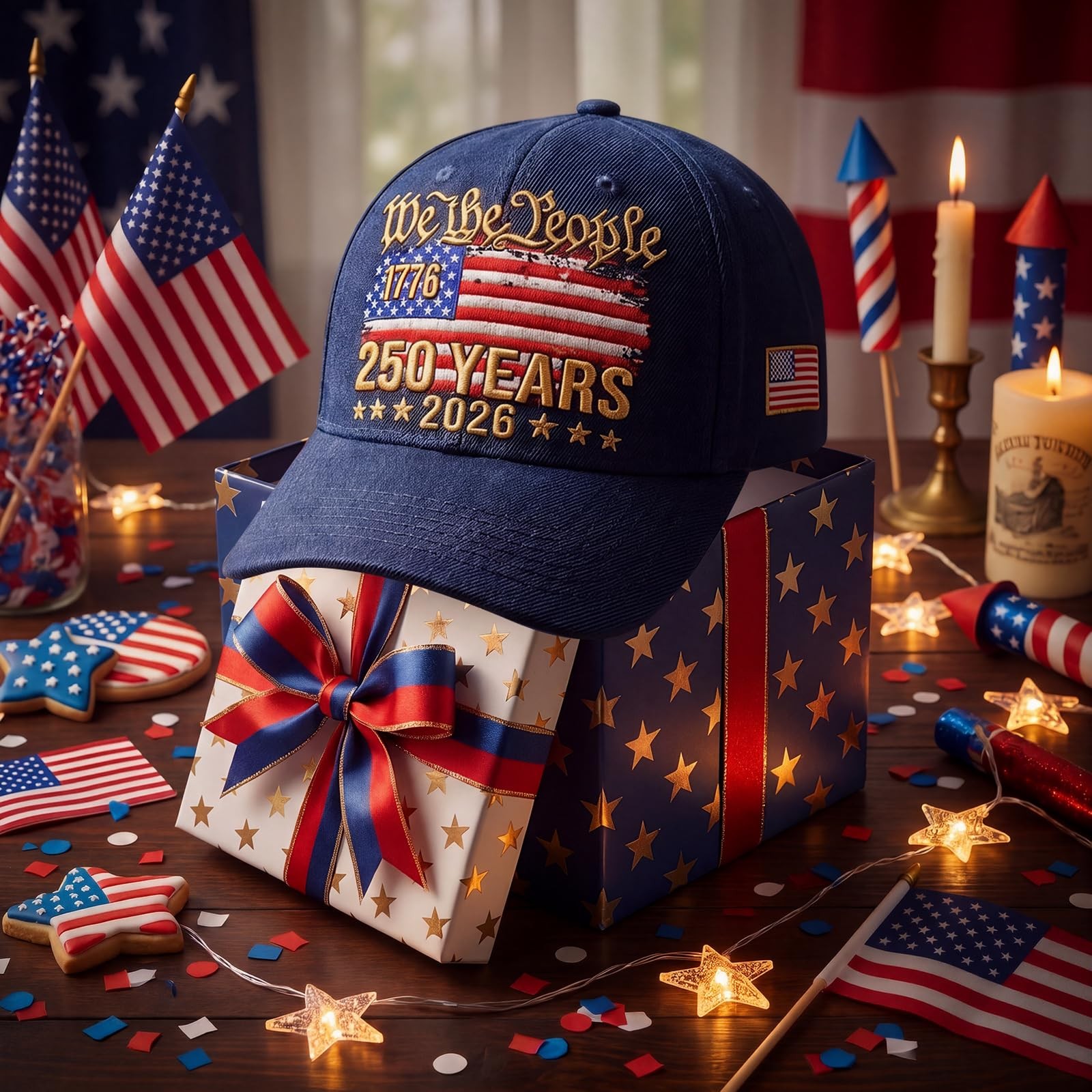 250th Anniversary USA Hat Patriotic Embroidered Baseball Cap Adjustable Anniv... gallery