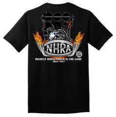 NHRA TOP FUEL BLACK TEE OFFICIAL LICENCED PRODUCT *FREE SHIPPING *