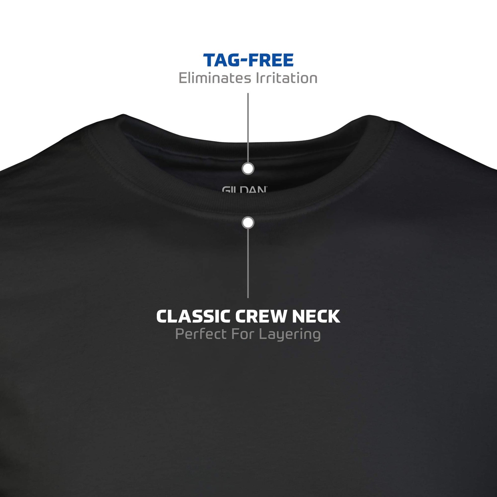 Camisetas Crew Para Hombre, Paquete Multiple, Estilo G1100, Negro/gris Depor... gallery