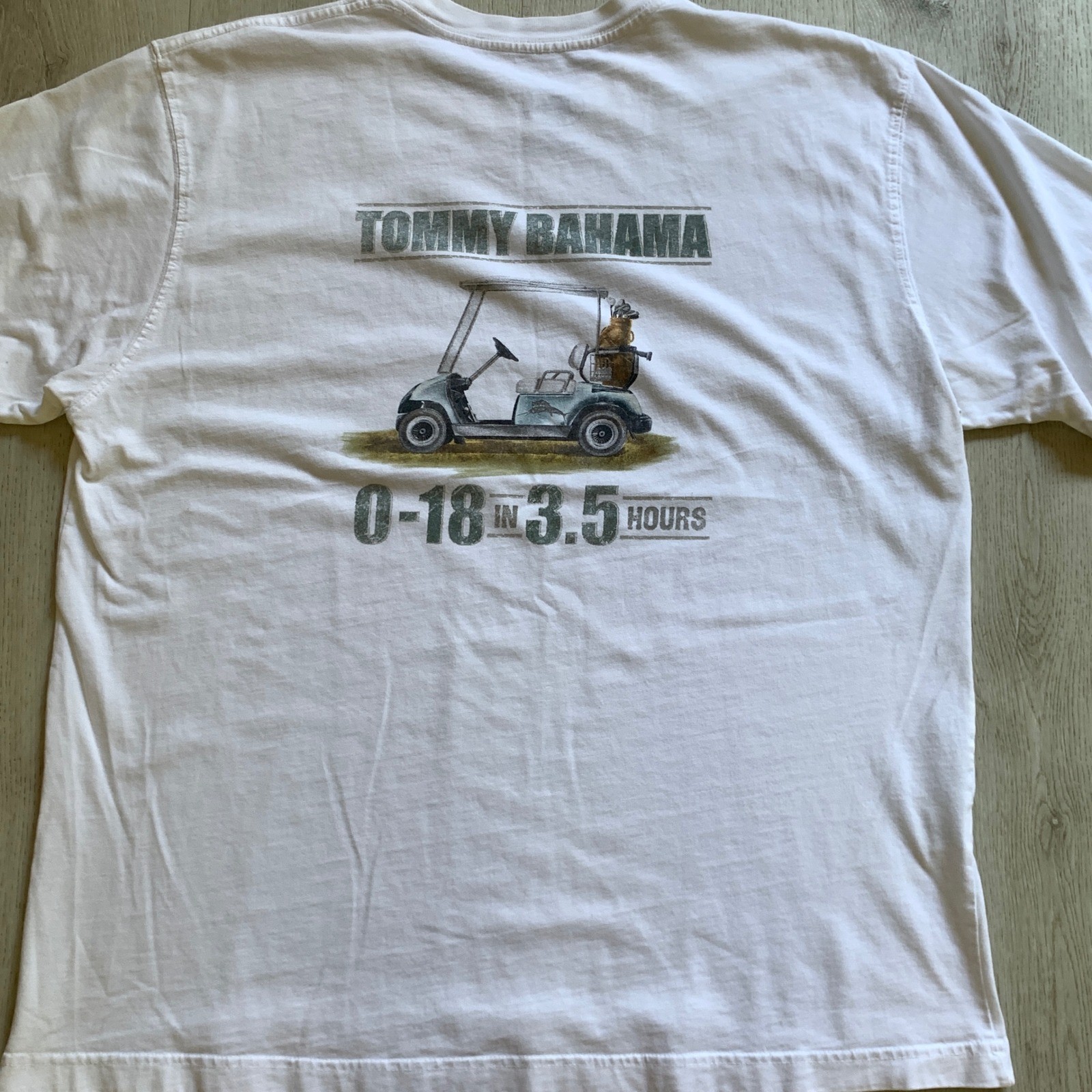 Tommy Bahama Relax Mens White Golf Cart Graphic T-Shirt Large 0-18 in 3.5 Hours gallery