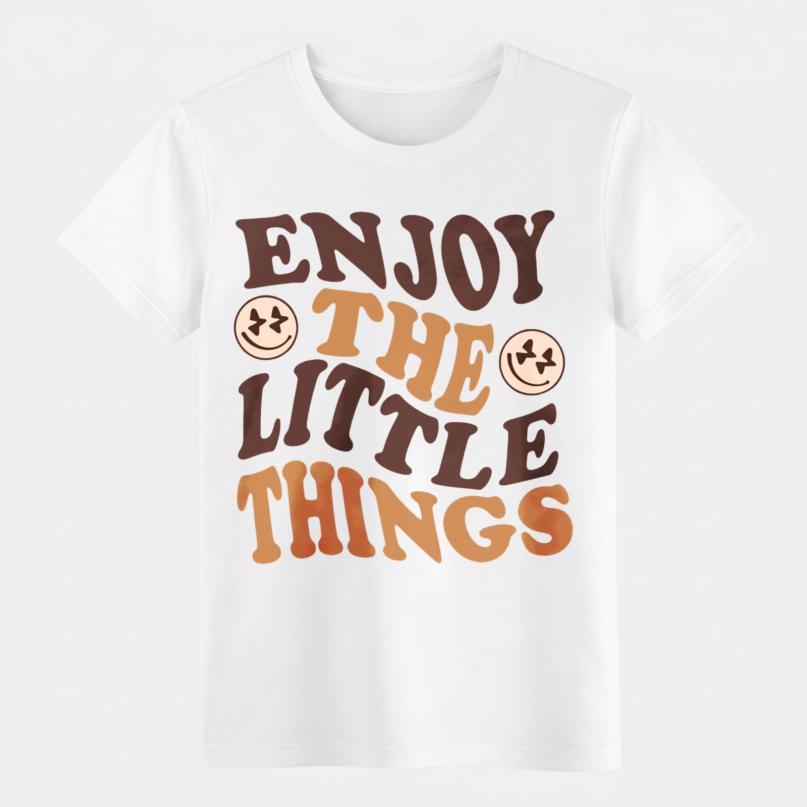 Groovy Washed Print Tee Unisex Enjoy The Little Things Smiley Face Trendy Shirt gallery