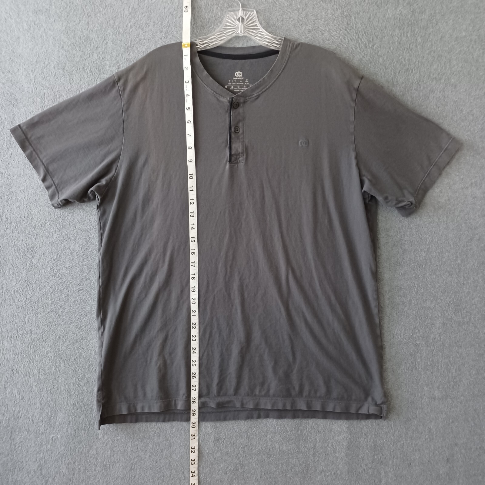 David Archy Shirt Mens Large Gray Short Sleeve Crew Neck Button Casual Shirt gallery
