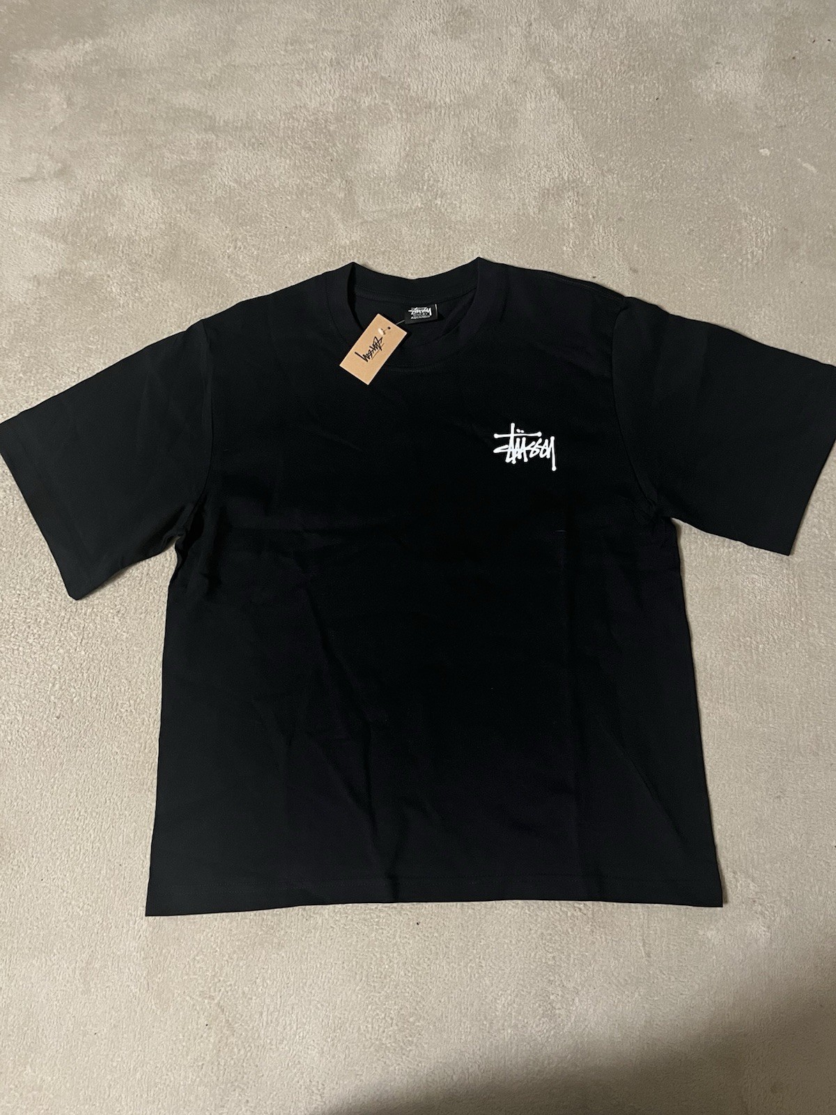 Stussy Basic Logo Black T-Shirt Mens Size Small