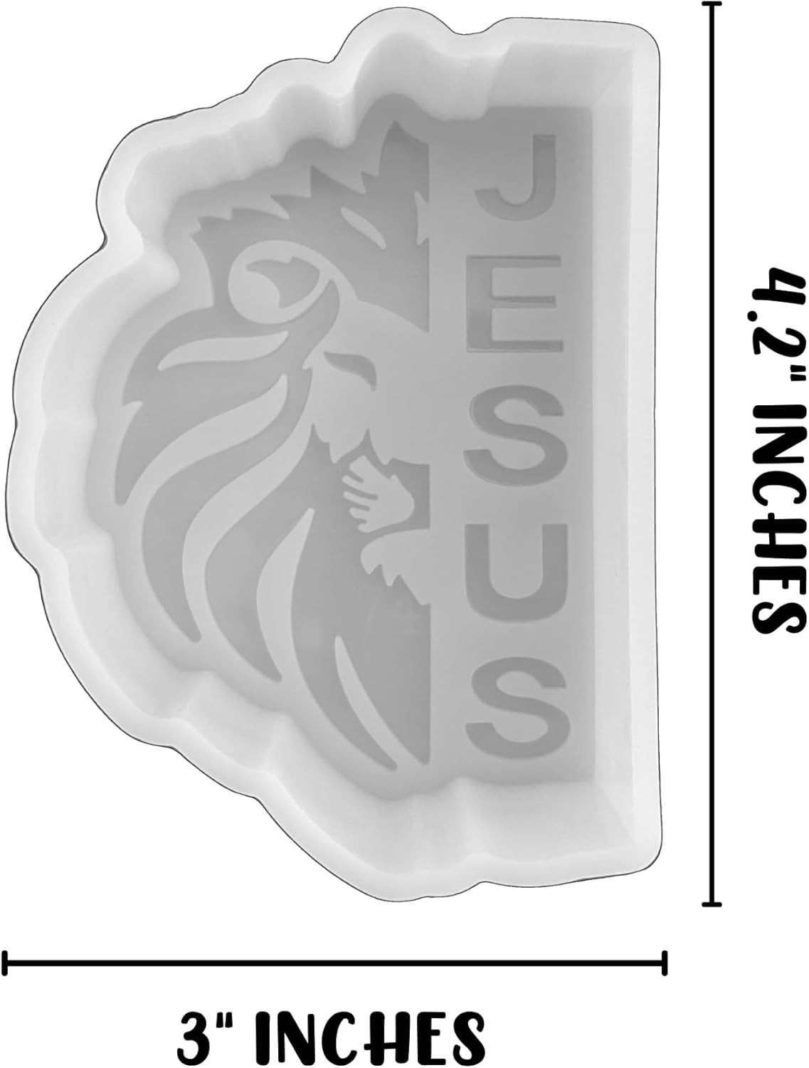 Jesus of Judah Lion Silicone Freshie Mold 4.2X3X0.8” Christian Cross Religious f gallery