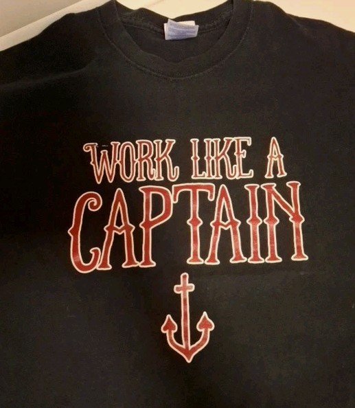 Work Like A Captain • Play Like A Pirate Party Black T-Shirt Size XL gallery