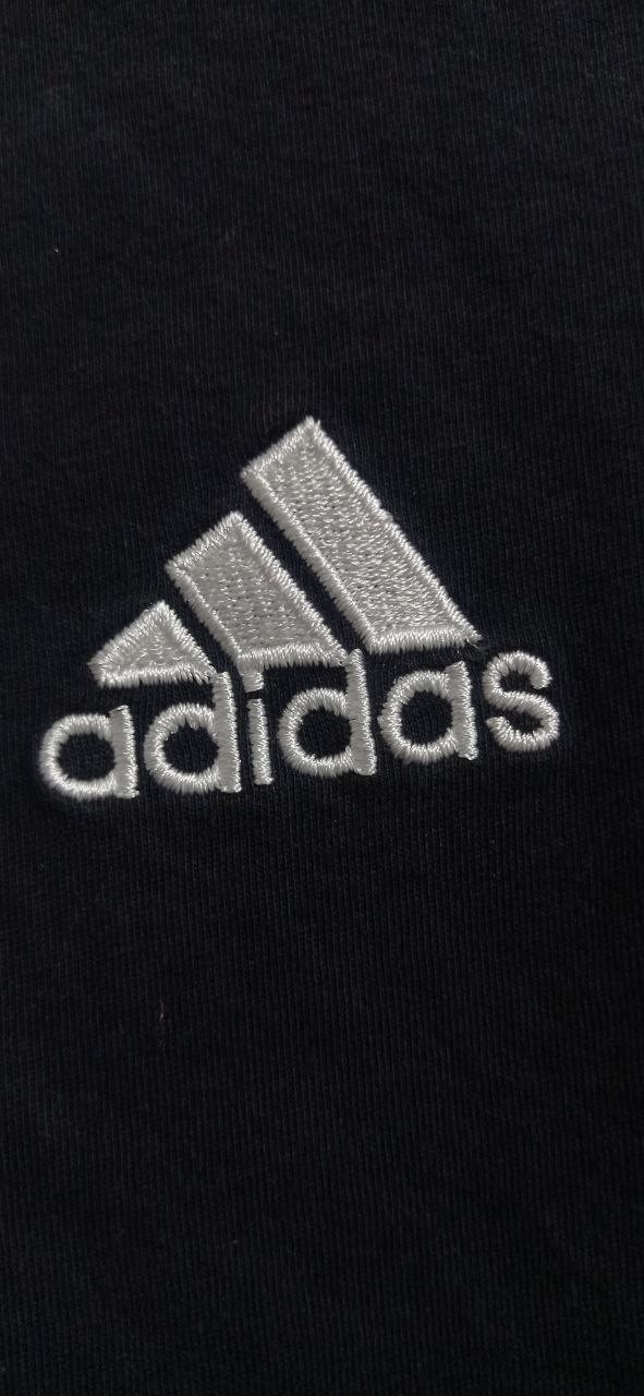 Adidas Mens V-Neck T-Shirt Black Embroidered Logo Size M Short Sleeve Indonesia gallery