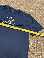 Life is Good Active Gym Running Activewear T Shirt Blue Mens Medium Stretch