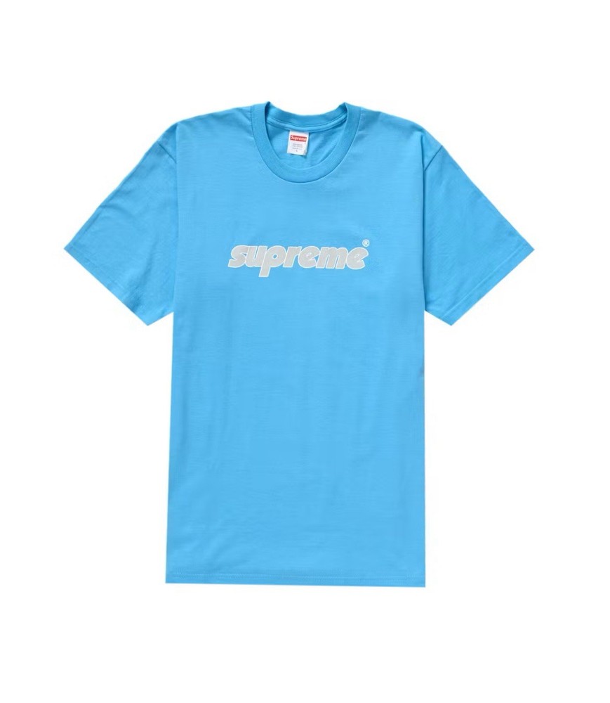 Supreme Pinline Logo Tee Shirt Bright Blue SS24 Size Large