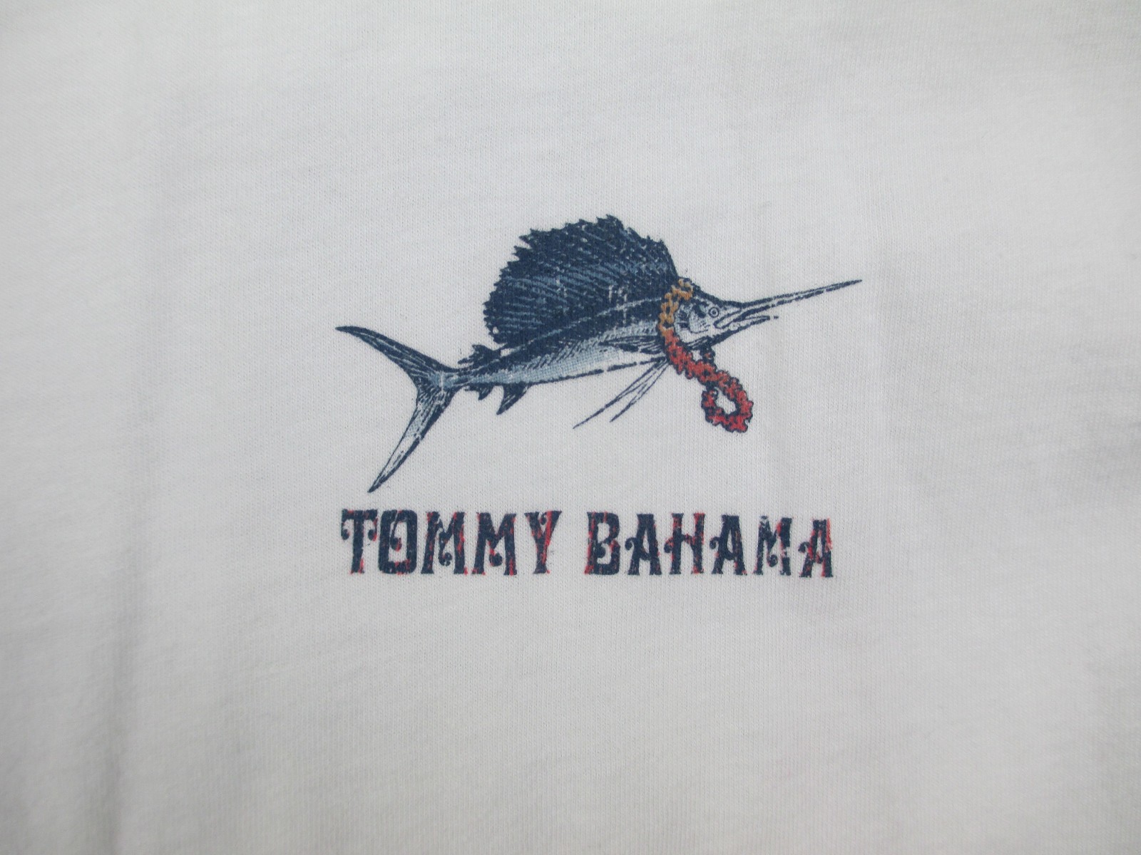 VINTAGE Tommy Bahama Shirt Mens Small White One Nation Under The Sun Marlin USA gallery