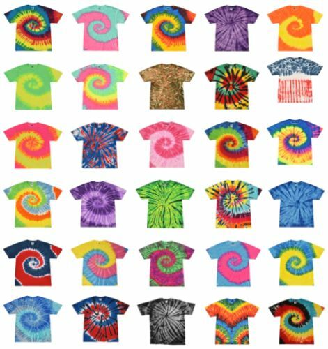 Tie Dye T-Shirts, Adult S M L XL 2XL 3XL, Multi-Color 100% Cotton gallery