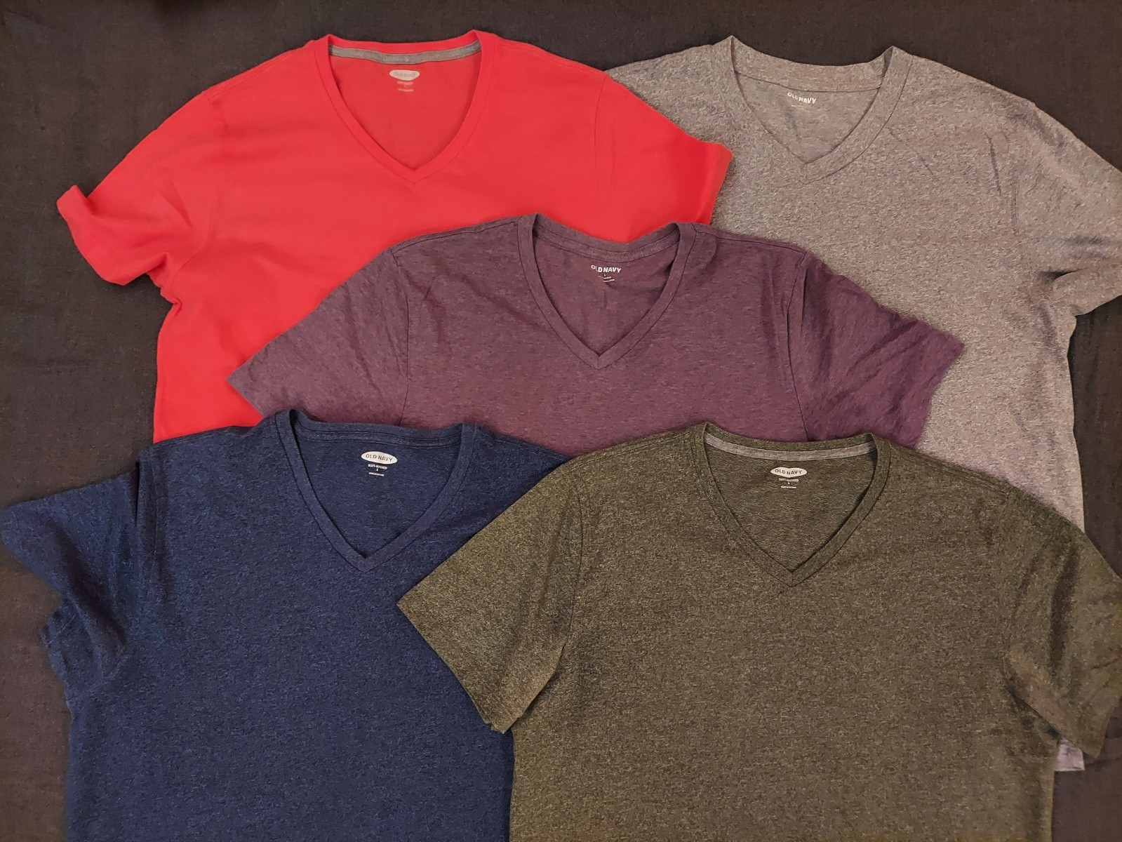 Lot Of 5 Old Navy T Shirts Size Large V-Neck Short Sleeve Solid Color Tops gallery