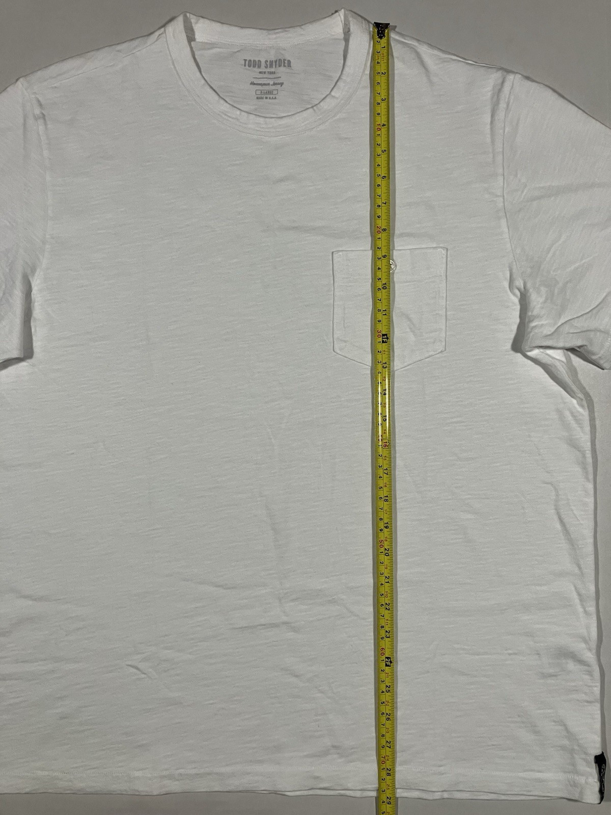 Todd Snyder New York Homespun Jersey Mens XL T Shirt White Pocket Short Sleeve gallery