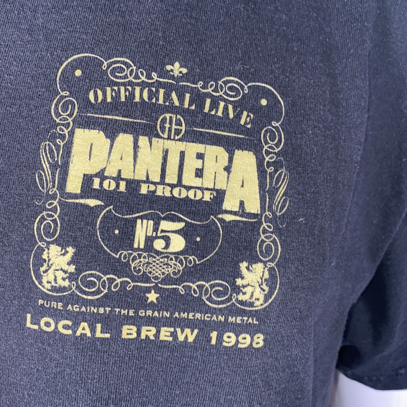 Pantera Live 101 Proof 1998 Crew T-Shirt Official Local Brew Metal Band Tee XL gallery