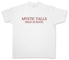 Mystic Falls High School T-Shirt Vampire School Team Sign Diaries Symbol Logo