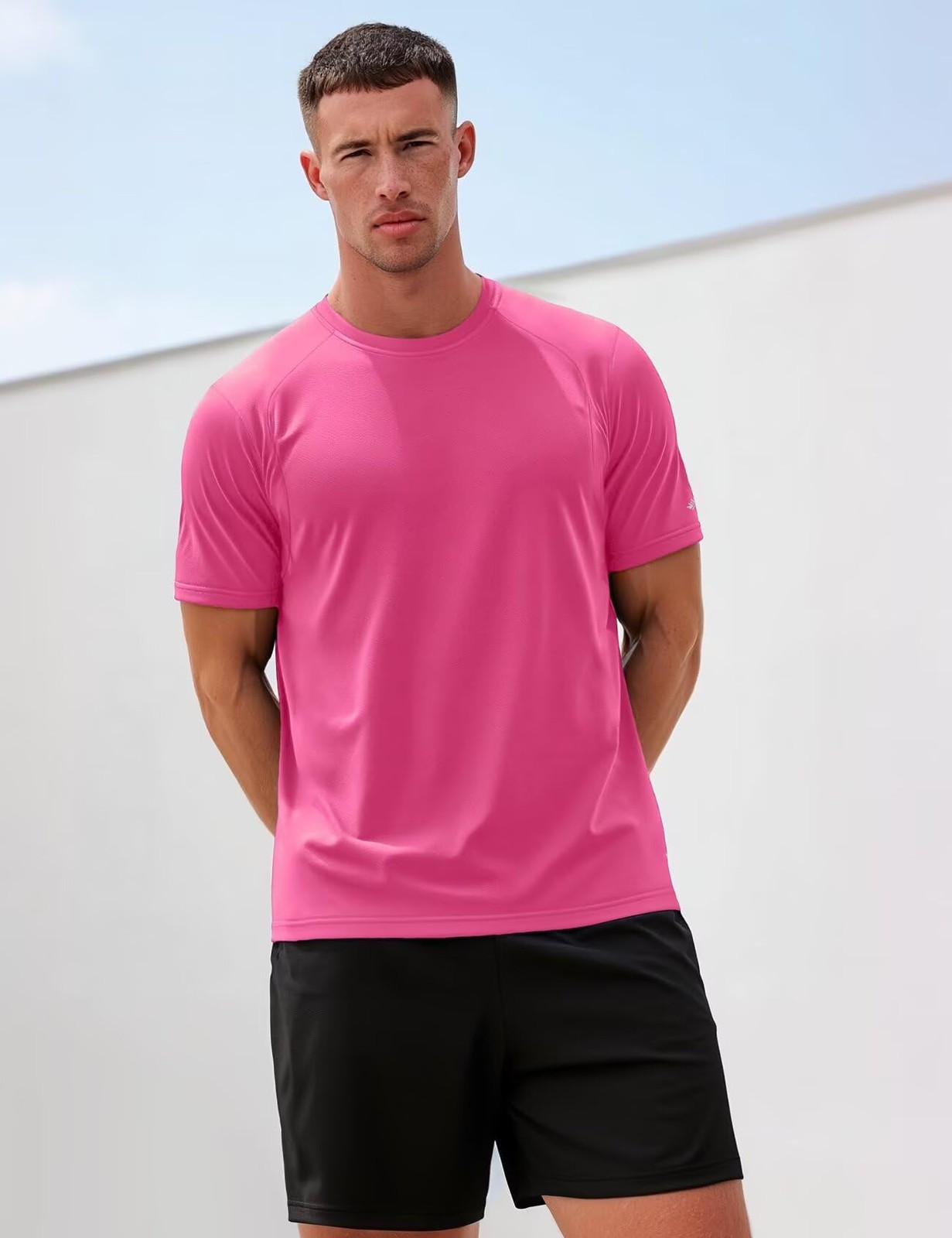 Running Shirts for Men Dry Fit(Hot Pink,M) gallery