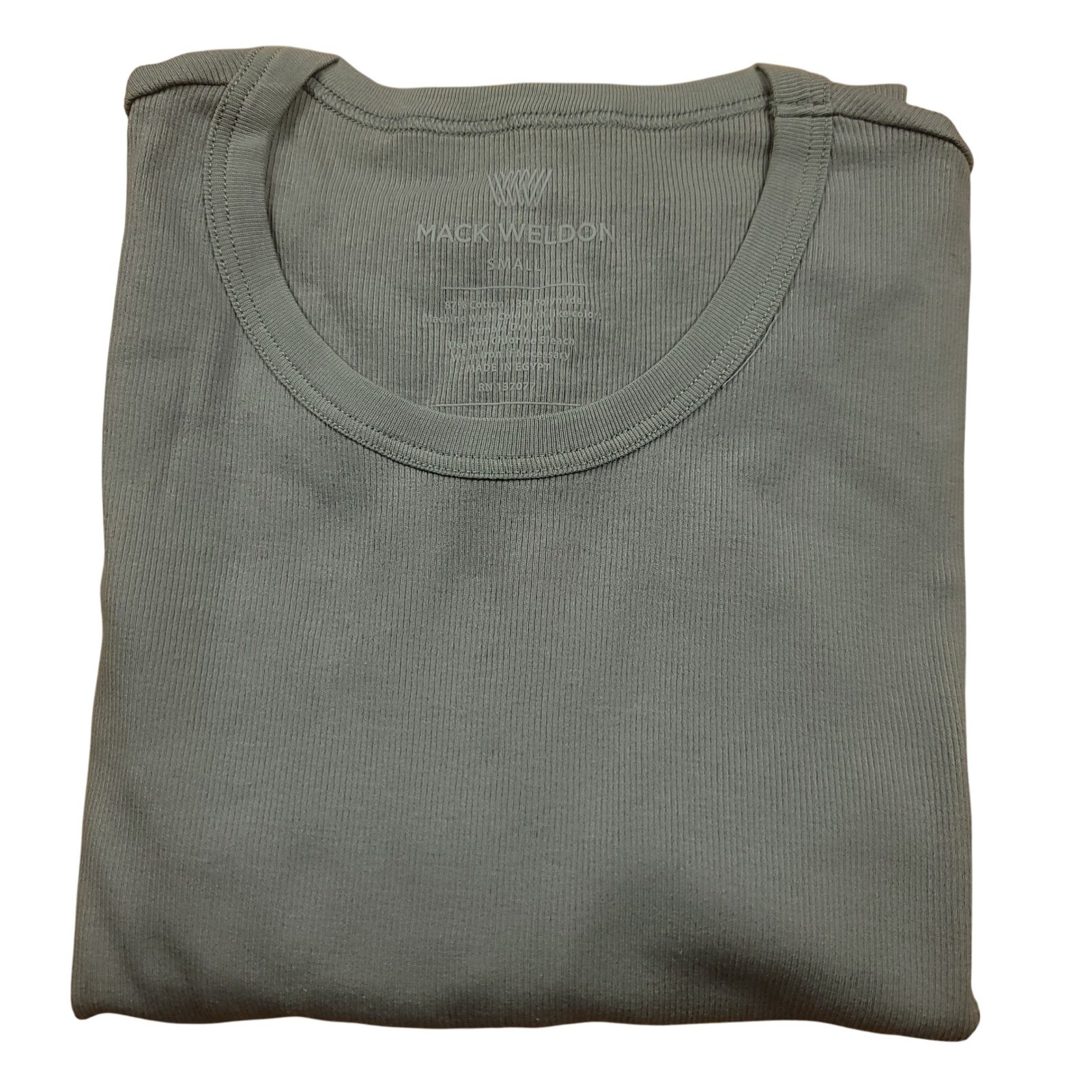 Mack Weldon Men's Ribbed Crew Neck T-Shirt Gray Short Sleeve Size Small gallery