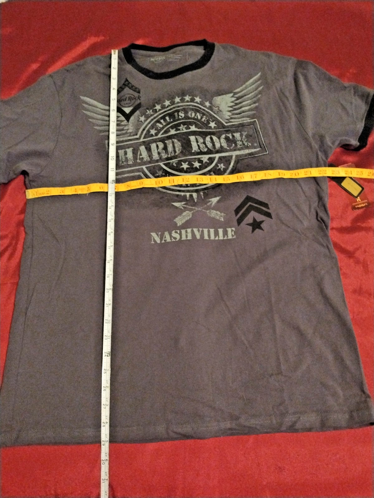 Hard Rock Cafe T-Shirt NASHVILLE Men's L Gray Distressed Wings Rare Find NWT gallery