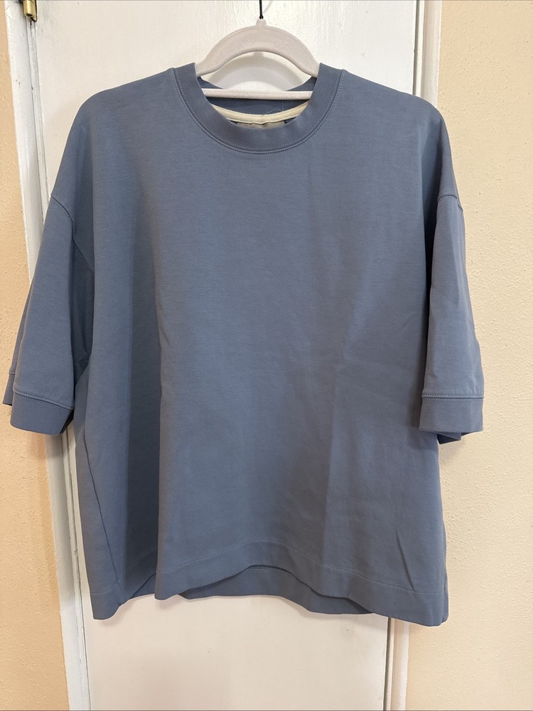 Amongst Others Men’ s Drop Shoulder Boxy Fit T-Shirt Dusty Blue Size L Pristine