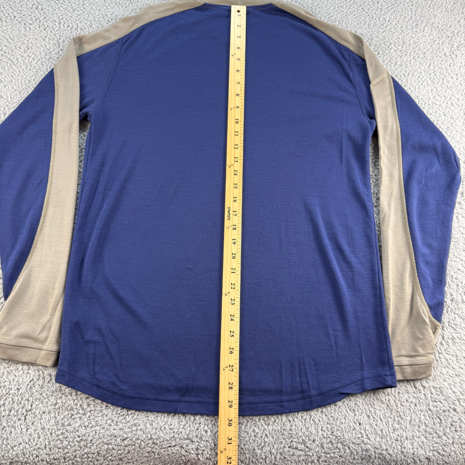 Ibex Superwashed Merino Wool Long Sleeve Shirt Men’s Large L Top Blue Hiking USA gallery
