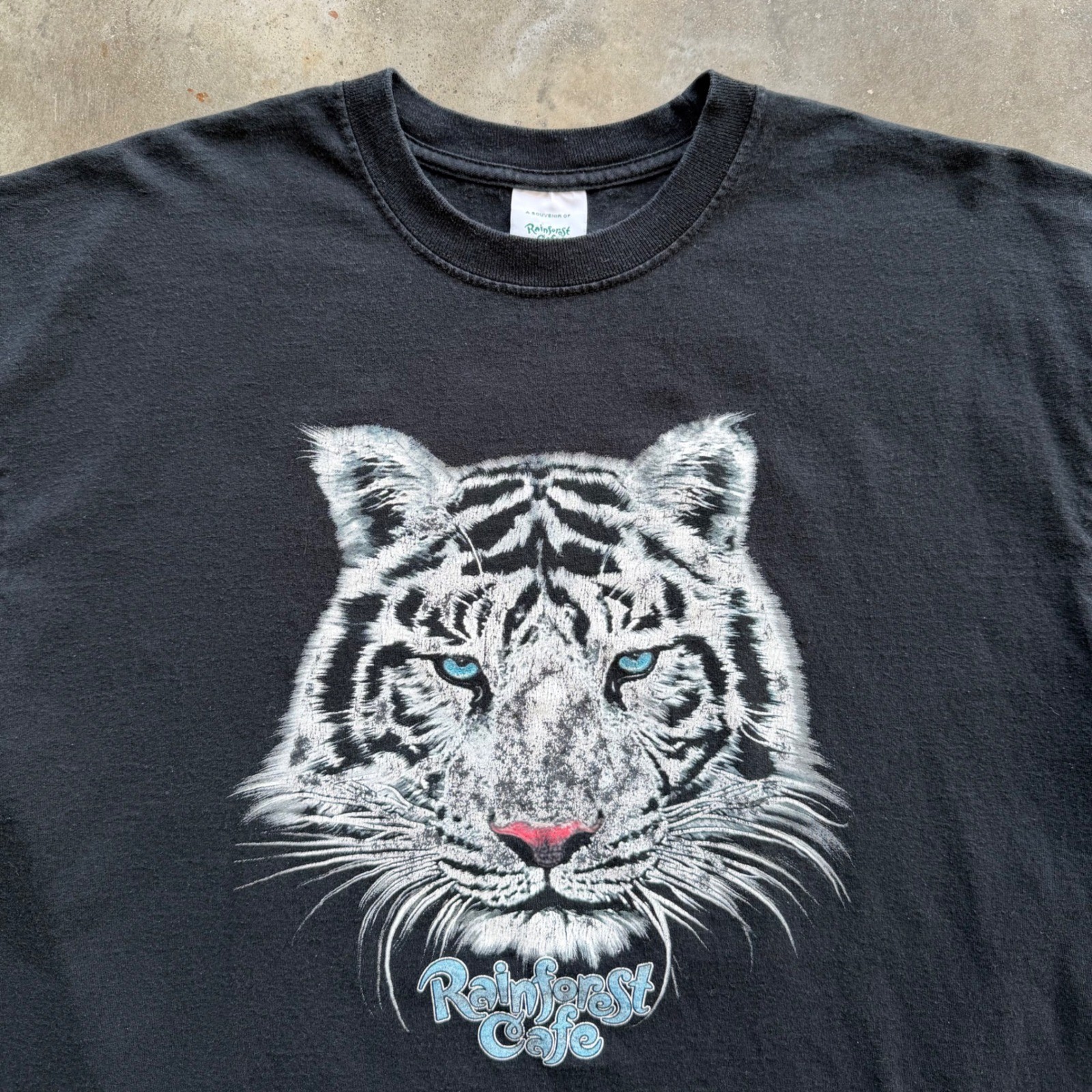 Rainforest Cafe White Tiger Graphic T-Shirt Mens 2XL Black Souvenir Tee gallery