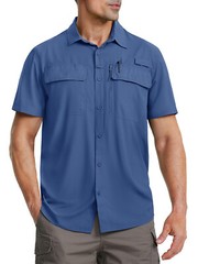 UPF 50+ Sun Shirt Quick Dry Cool Hiking Shirt Short Sleeve Outdoor Casual Work T