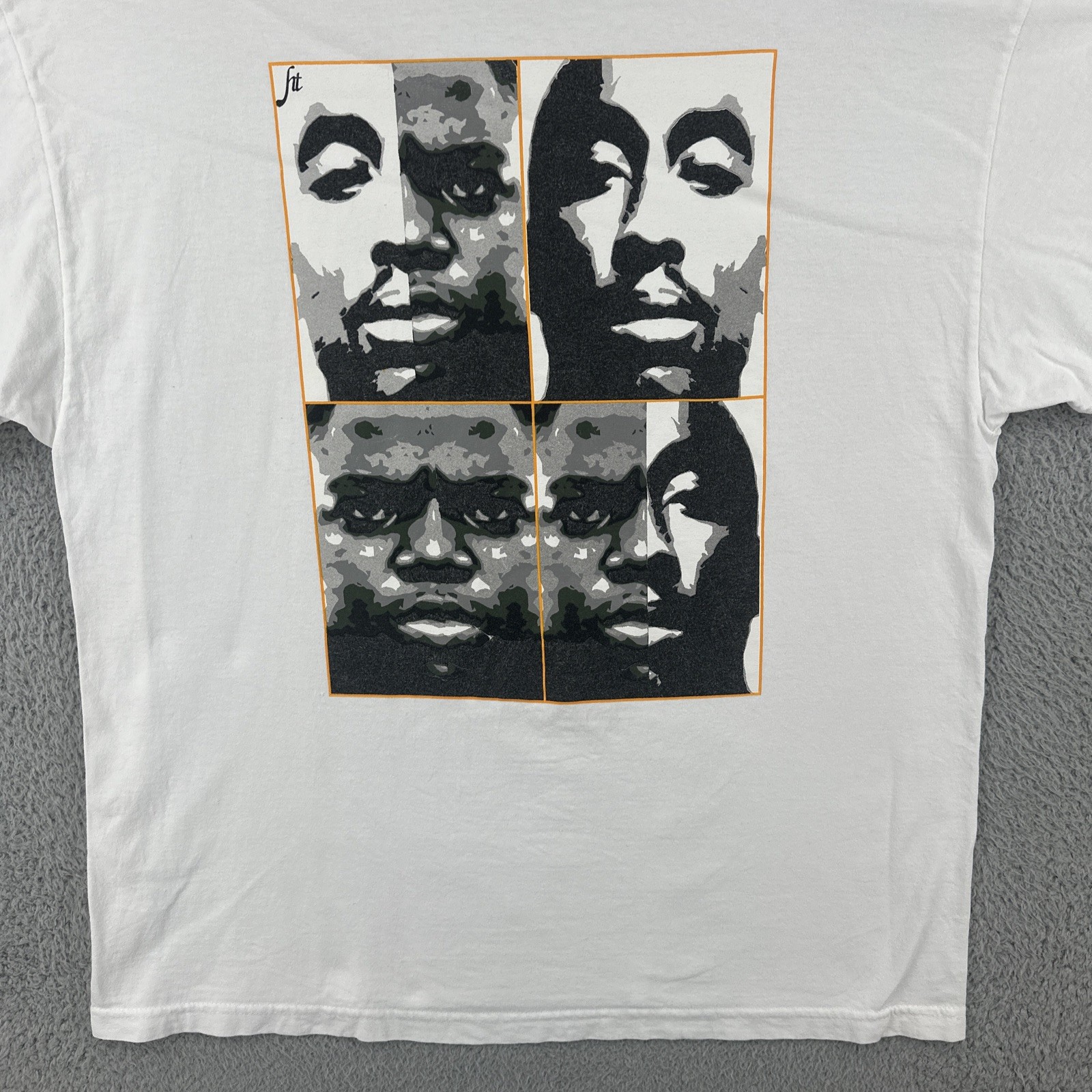 Vtg Alstyle Y2K Mens 2XL White T Shirt Tupac Notorious BIG Portrait Art Rap Tee gallery