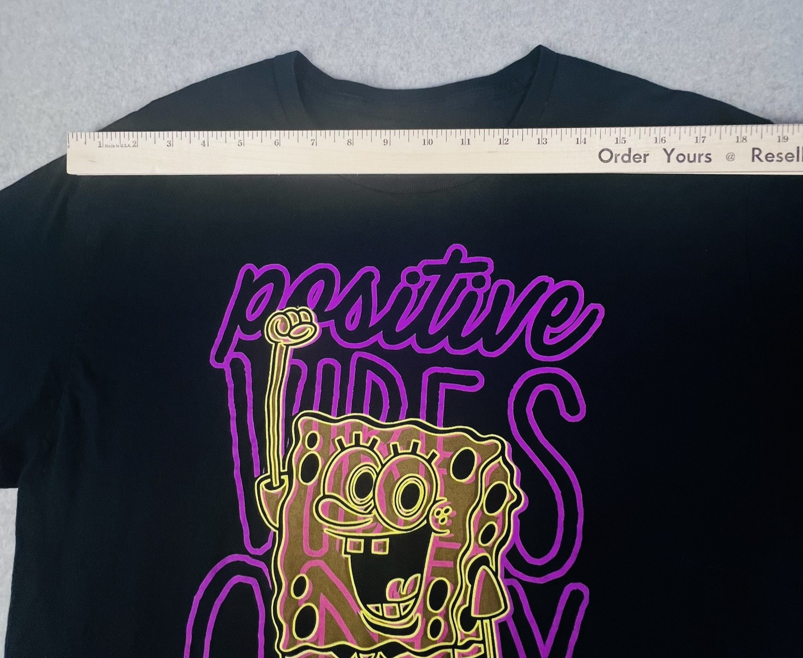 SpongeBob SquarePants Shirt Mens XL Black Neon Cartoon Nostalgia Graphic Tee gallery