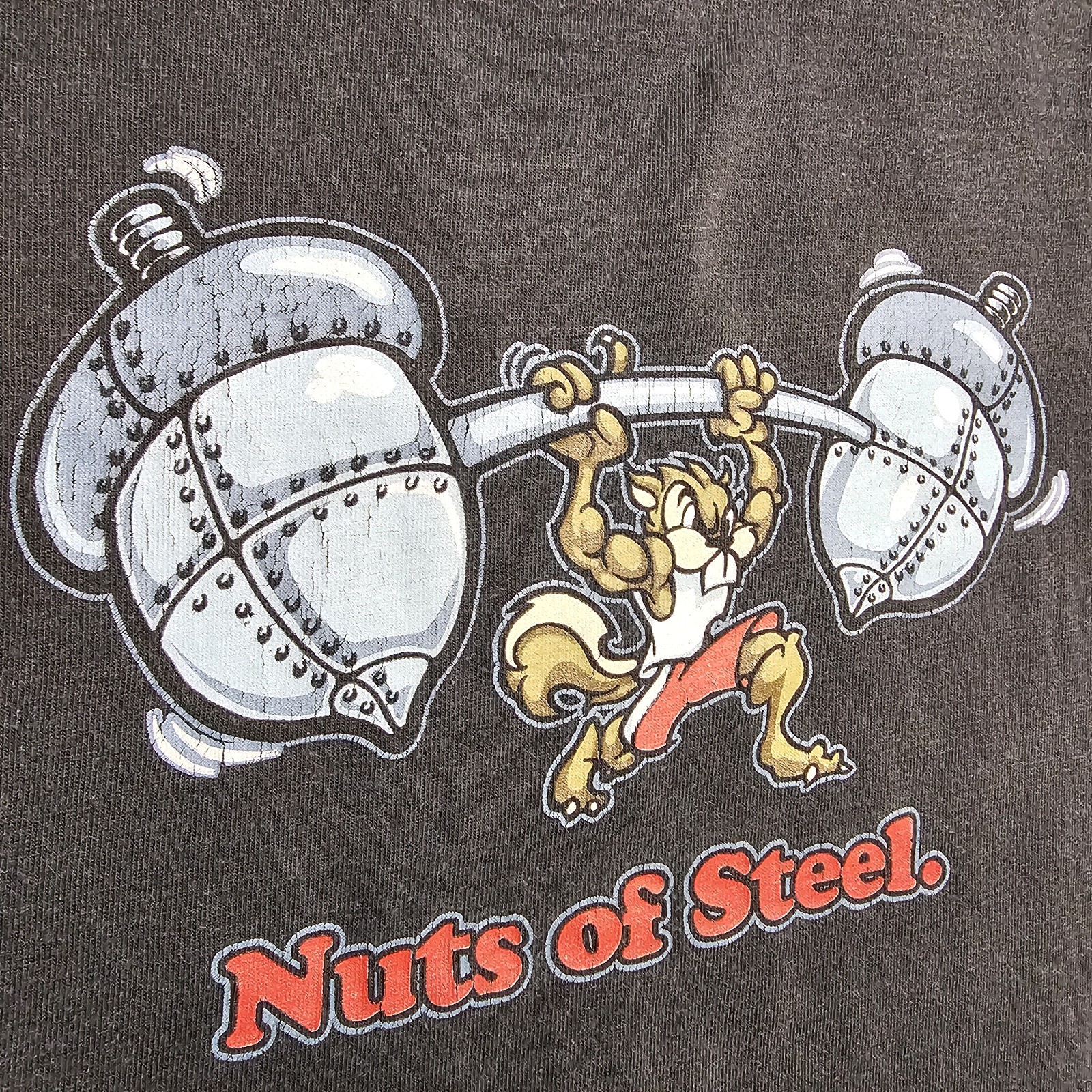 Vintage 90s Y2k Nuts Of Steel Squirrel T-shirt Mens 2XL Funny Grunge Skate Gym gallery