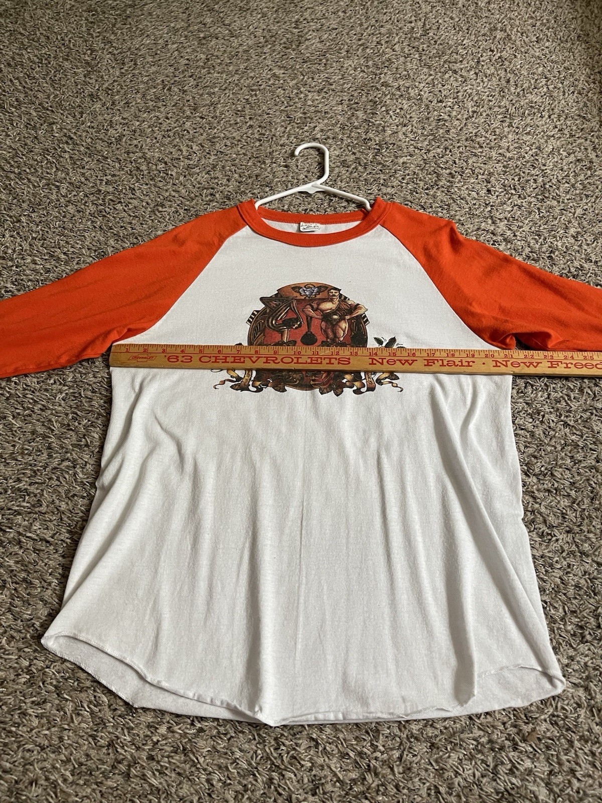 Crossfit Omaha Baseball 3/4 sleeve tshirt Orange white adult XL gallery