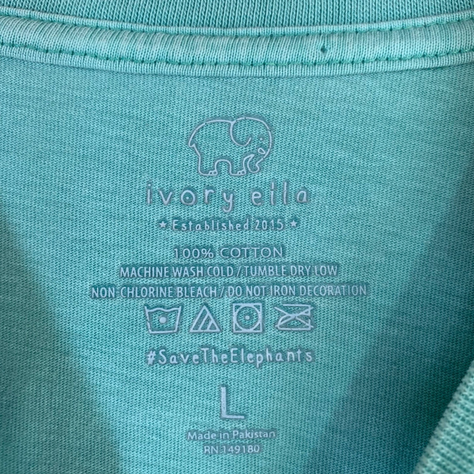 Ivory Ella Maine Anchors Up Long Sleeve Pocket T-Shirt Green Coastal STAIN gallery