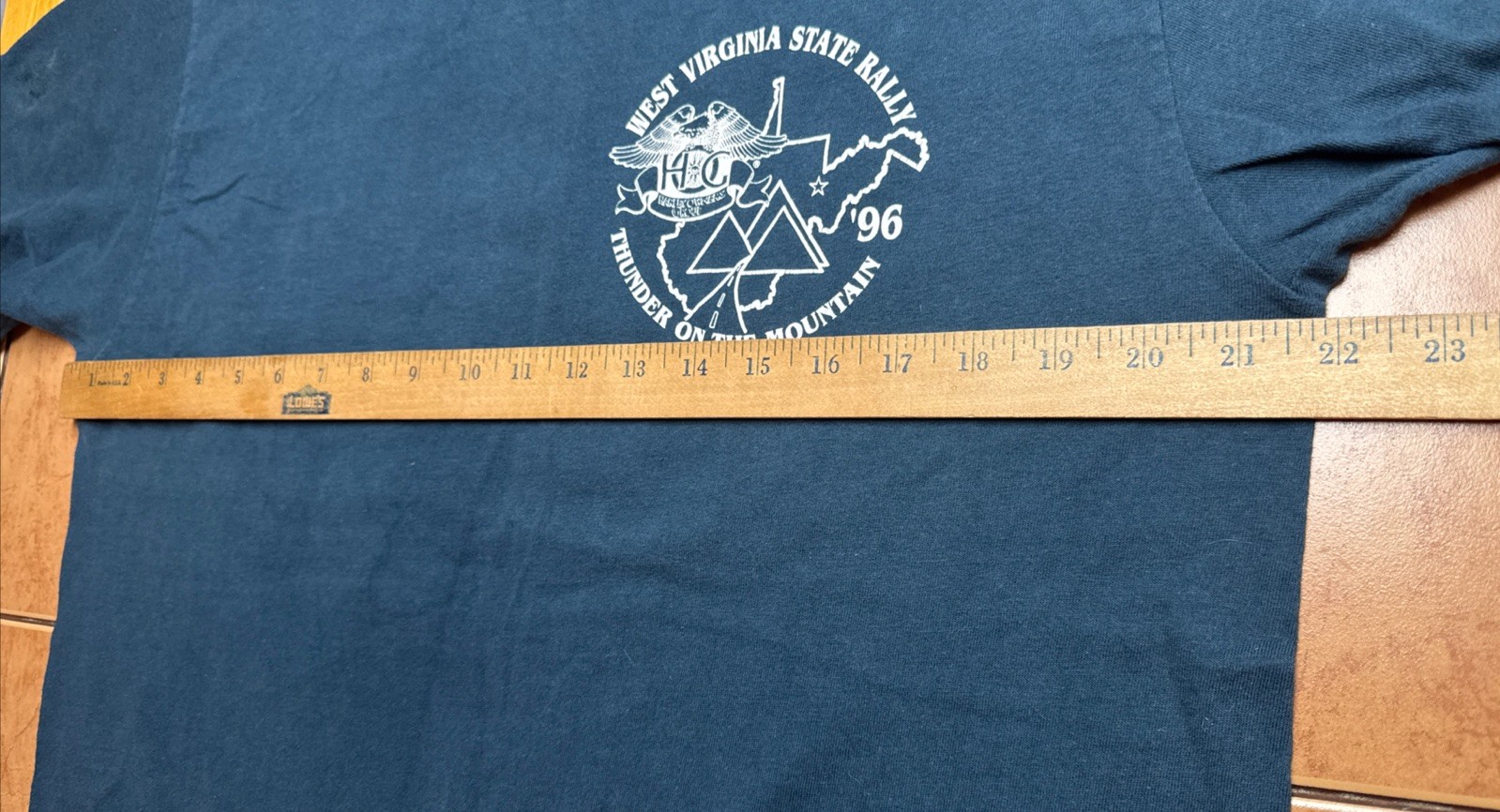 1996 Harley Davidson Single Stitch T-Shirt Sz L West Virginia State Rally Biker gallery