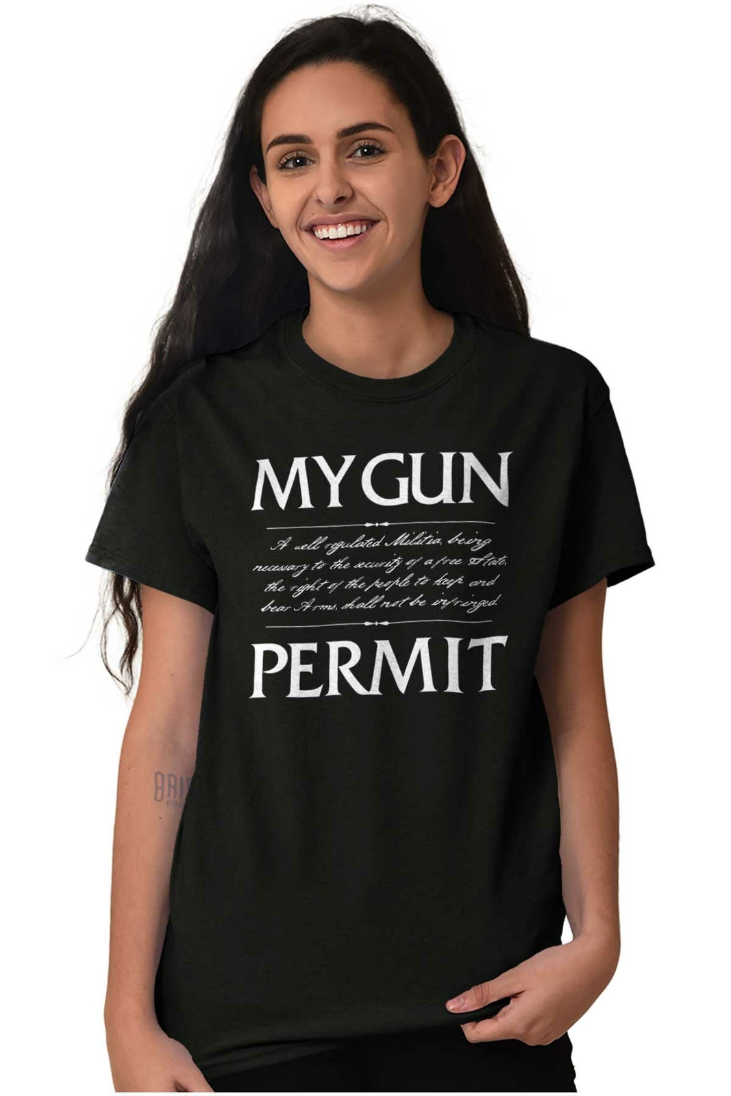My Gun Permit 2nd Amendment Constitution 2A Womens or Mens Crewneck T Shirt Tee gallery