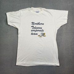 Vtg 80’s 90’s T Shirt Mens Medium White Northern Telecom Corporate Team Running