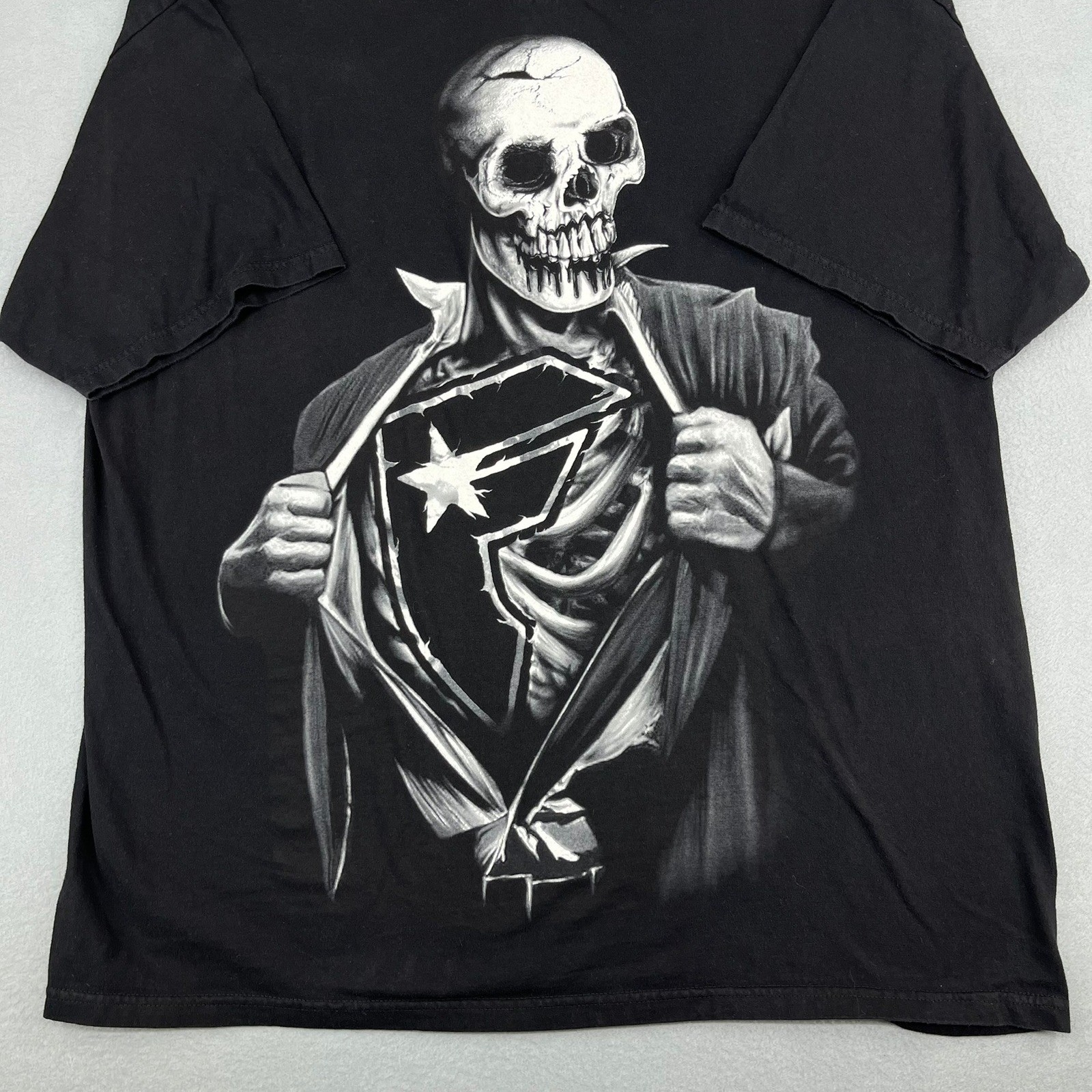 Famous Stars and Straps Mens XXL Black Skeleton Graphic T-Shirt Travis Barker gallery
