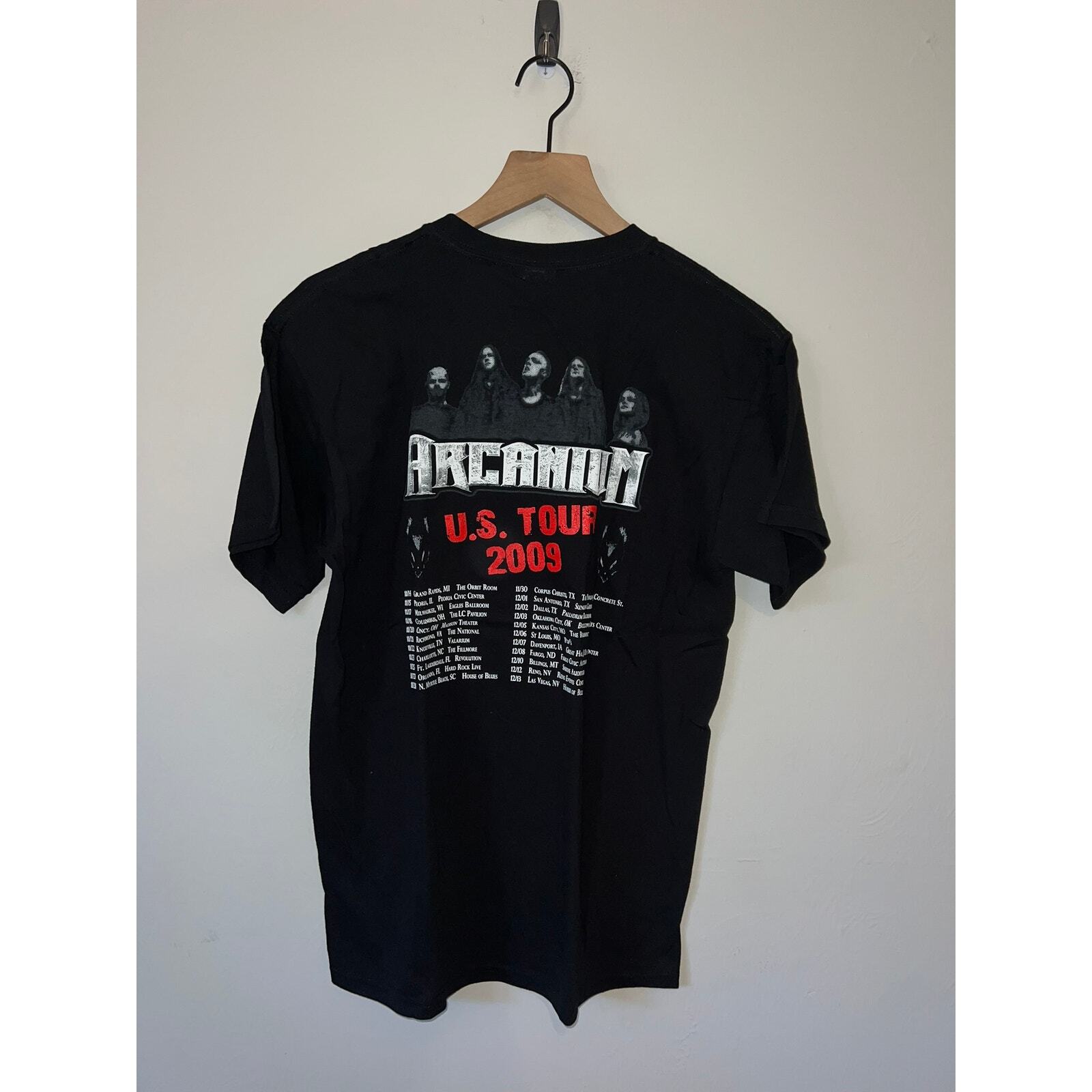 2009 US Tour Arcanium Metal Concert Graphic Black Shirt Tee 2000s M Medium gallery
