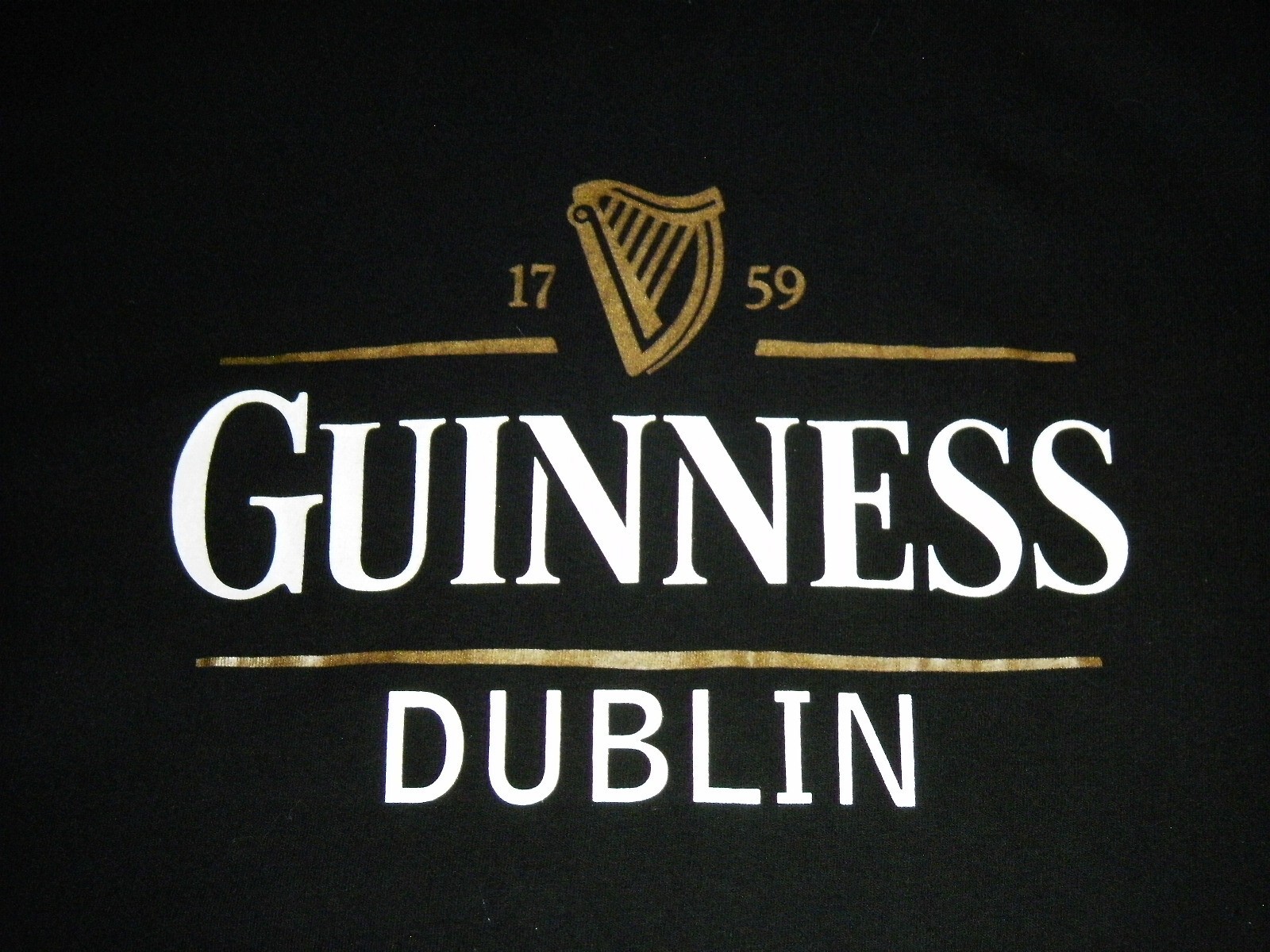 Guinness Official Merchandise T-Shirt Men M Black Crew Short Sleeve gallery