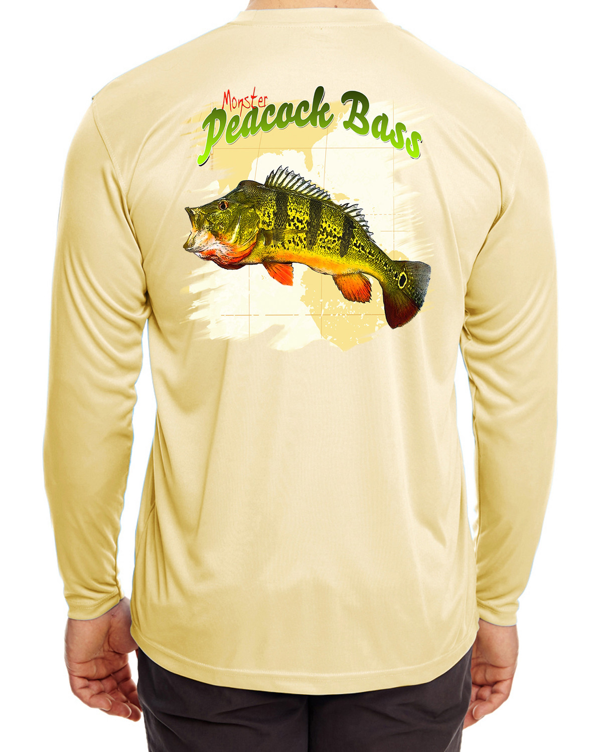Dixie Land Outdoors microfiber Peacock Bass long sleeve fishing t shirt 30+ uv