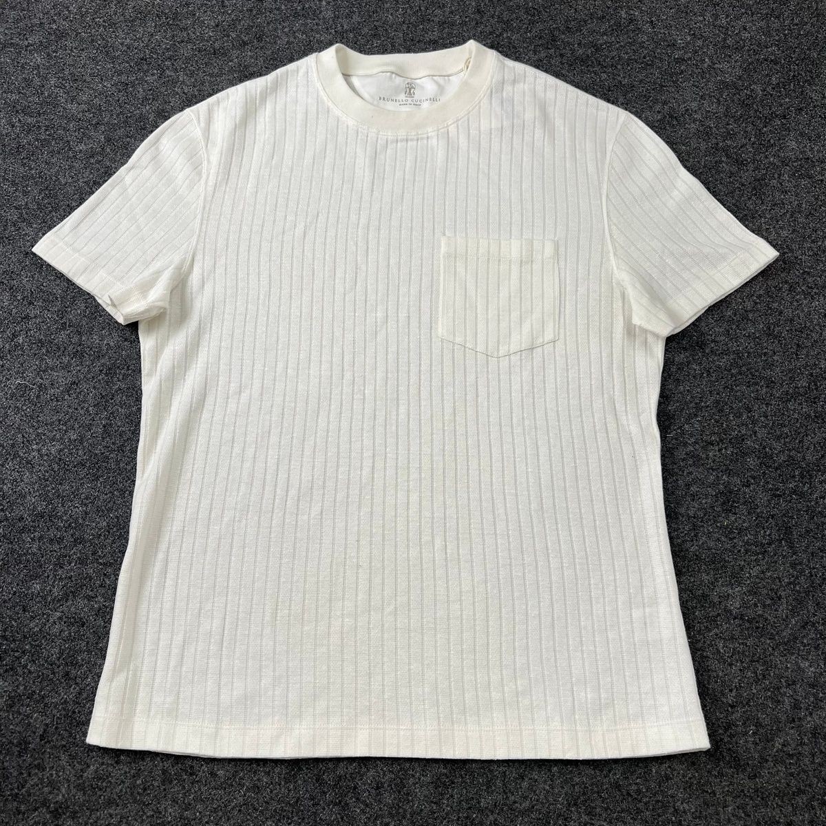 BRUNELLO CUCINELLI Ribbed Crew Neck Jersey T-shirt Men’s Size M