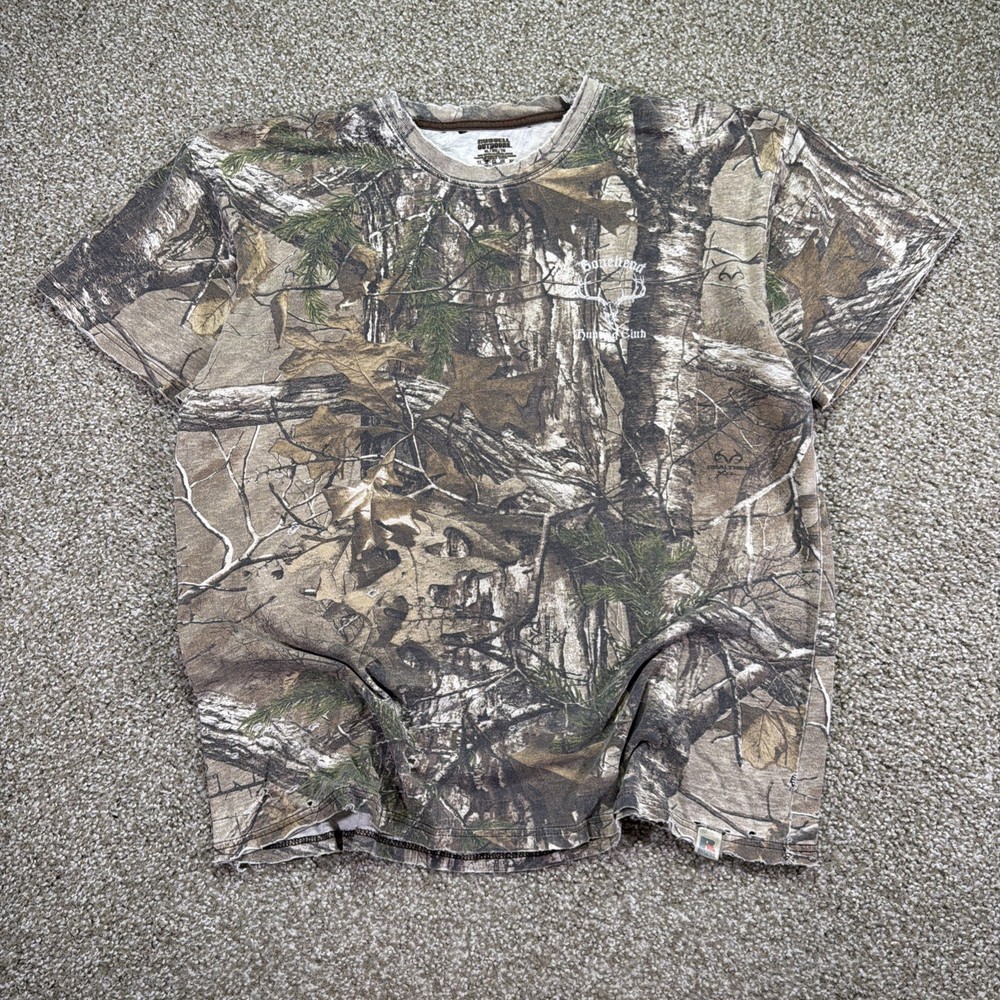 Vintage Russell Athletic Camo Tee Super Faded And Distressed Size XL Essentials