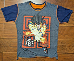 Dragon Ball Reversible Inside Out Double Sided Shirt Medium 19″ x 25″ Son Goku