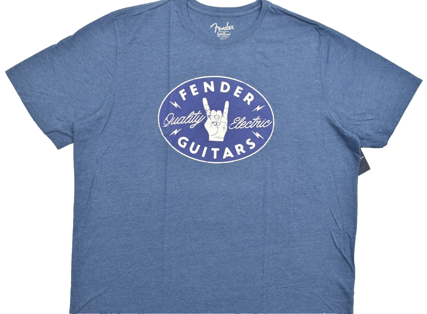 Lucky Brand Men's Fender Rock Hand Blue Short Sleeve Crew Neck Size 3XLT NEW gallery