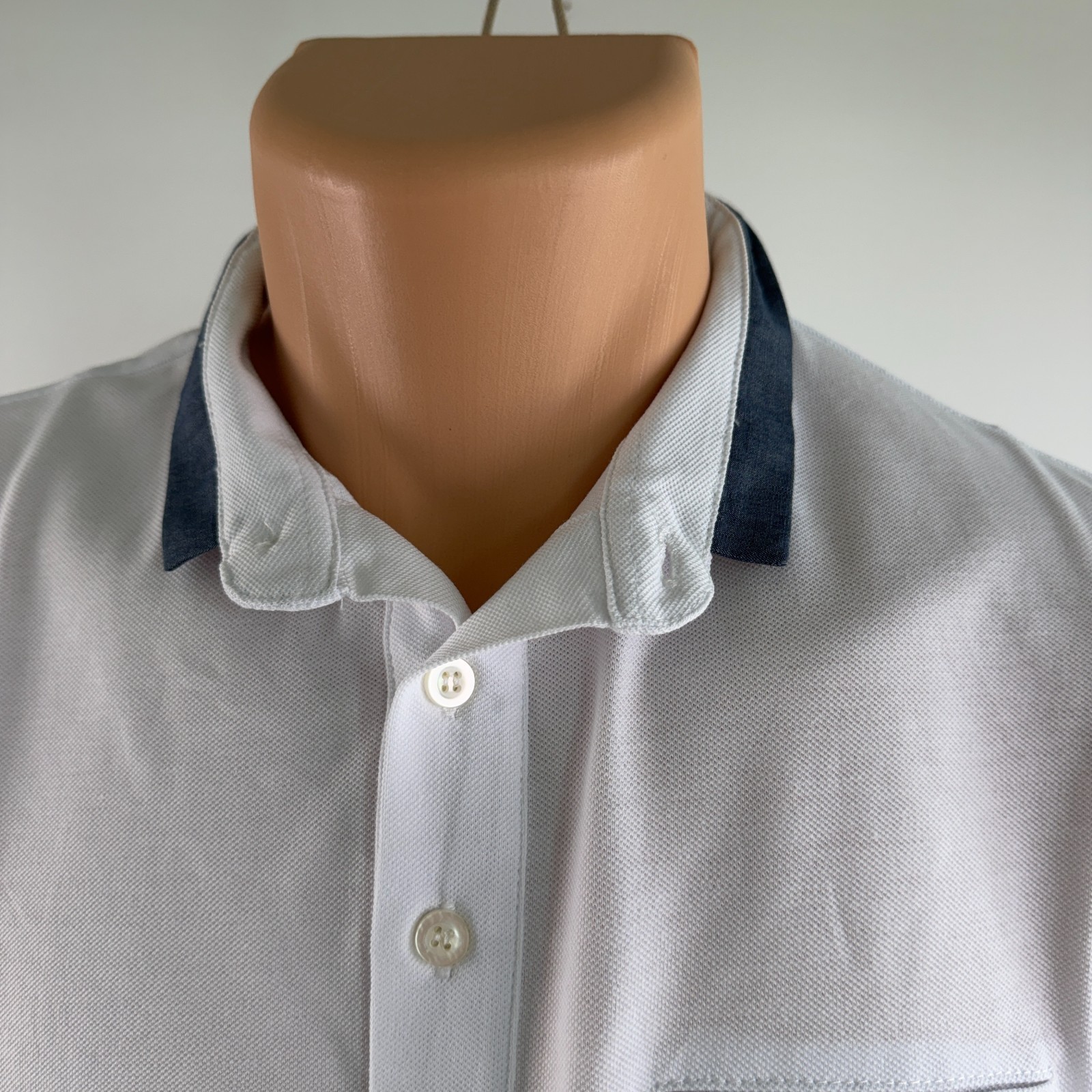White by Nature Men 100% Cotton Short Sleeve High Neck T-Shirt White Size S NWT gallery